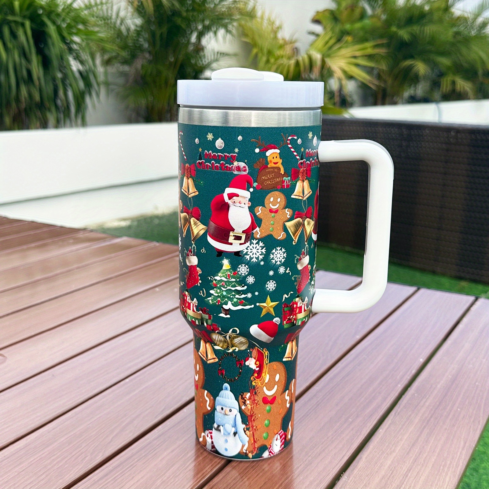 Christmas Travel Mug Cute Santa Stainless Steel Coffee Cup - Temu