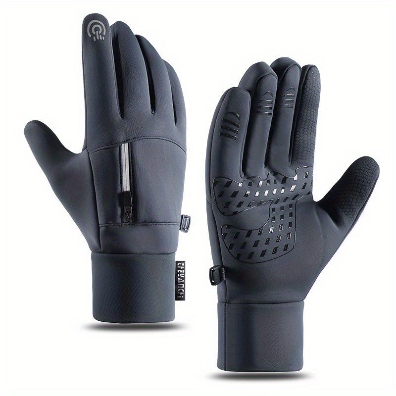 Guantes de invierno para hombre, guantes de forro polar de piel sintética  con pantalla táctil a prueba de viento para hombre (grande) Adepaton Otros  Accesorios Hombre