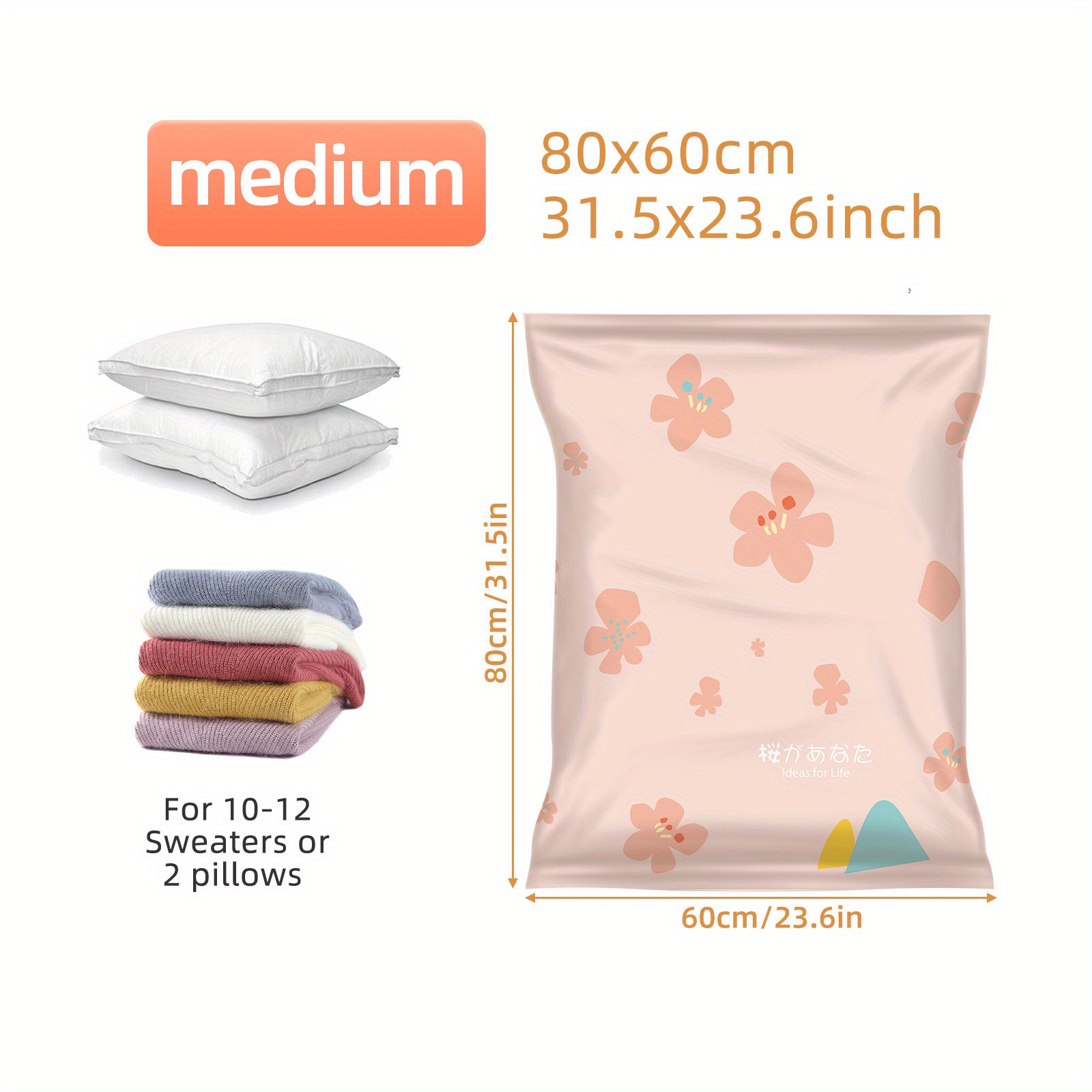 1pc White Vacuum Compression Bag For Travel, Bedding & Clothing Storage,  Quilt & Down Jacket Space Saver