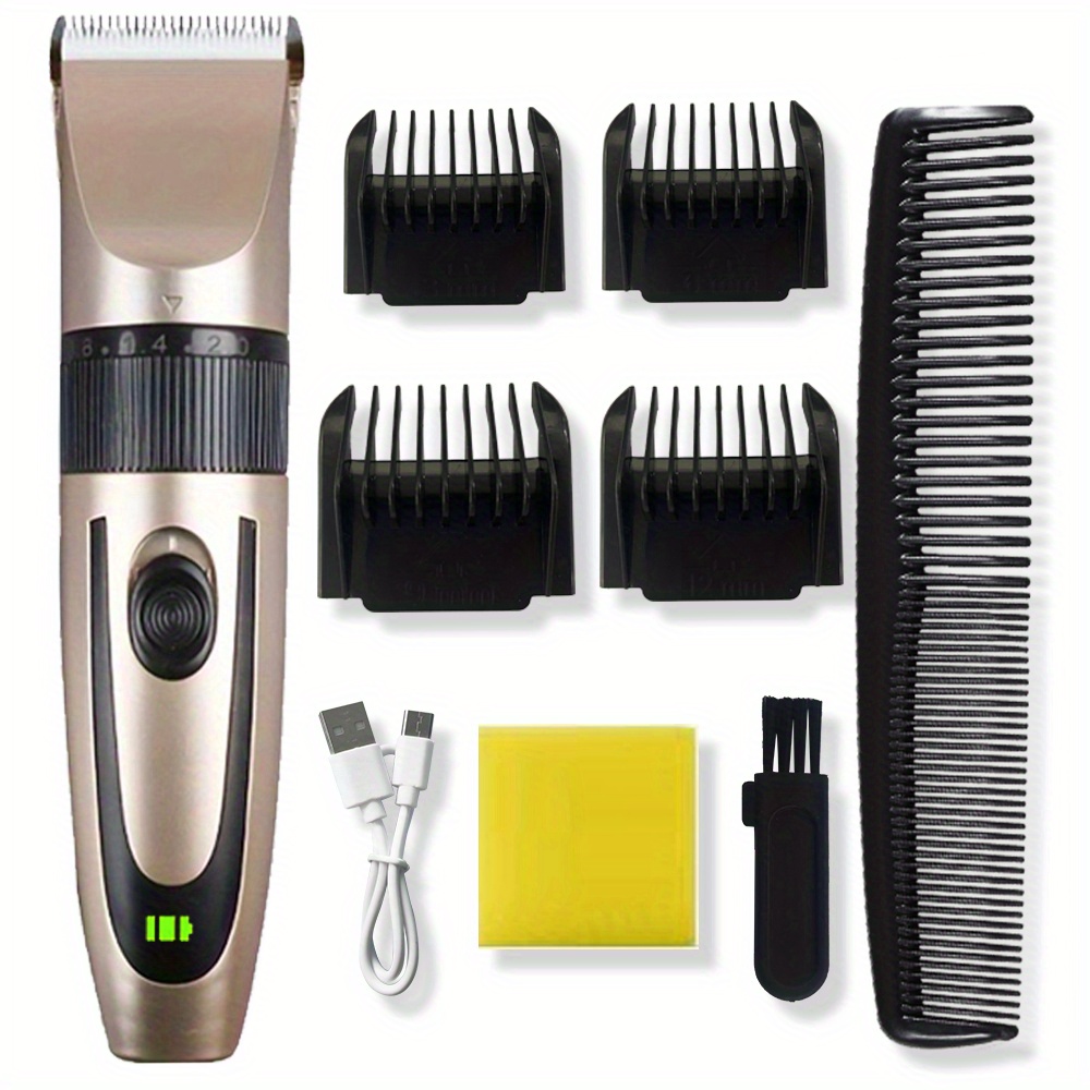 Rechargeable Professional Hair Clipper With Guide Comb And - Temu