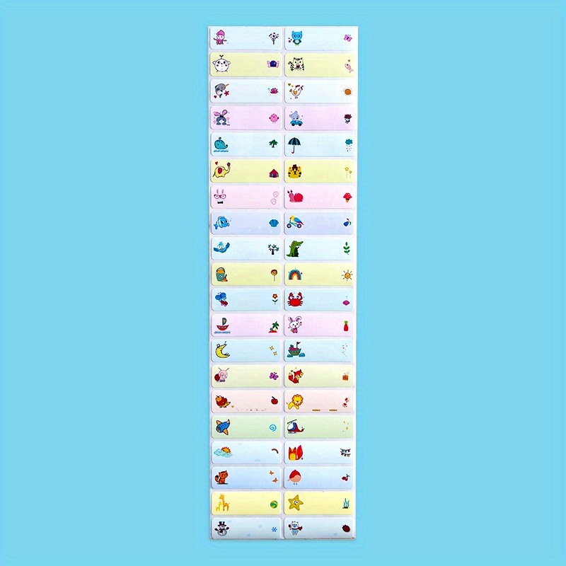 Customizable Cartoon Name Stickers 40/80/120/240/360/480pcs Animal Design, Waterproof Pvc - Suitable For School, Organization, Office, Water Bottles, Pencils With Non-curling Adhesive Labels