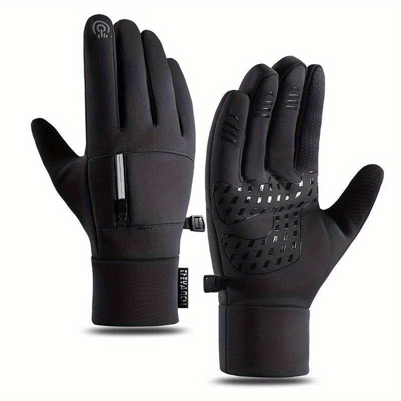 1pair Fashion Winter Gloves Mens Touchscreen Non Slip Waterproof Windproof  Gloves For Cycling Gloves Hiking Sports Ideal Choice For Gifts, Don't Miss  These Great Deals