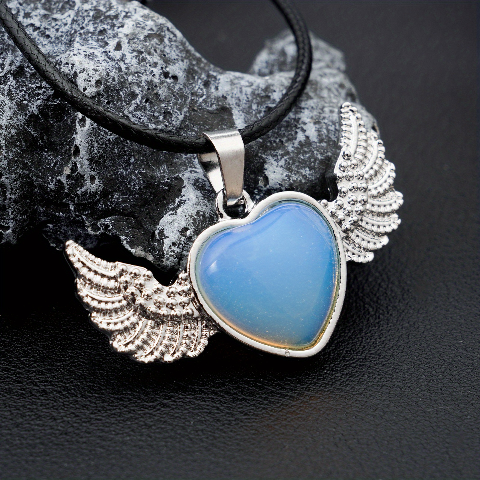 Opal angel wing deals necklace