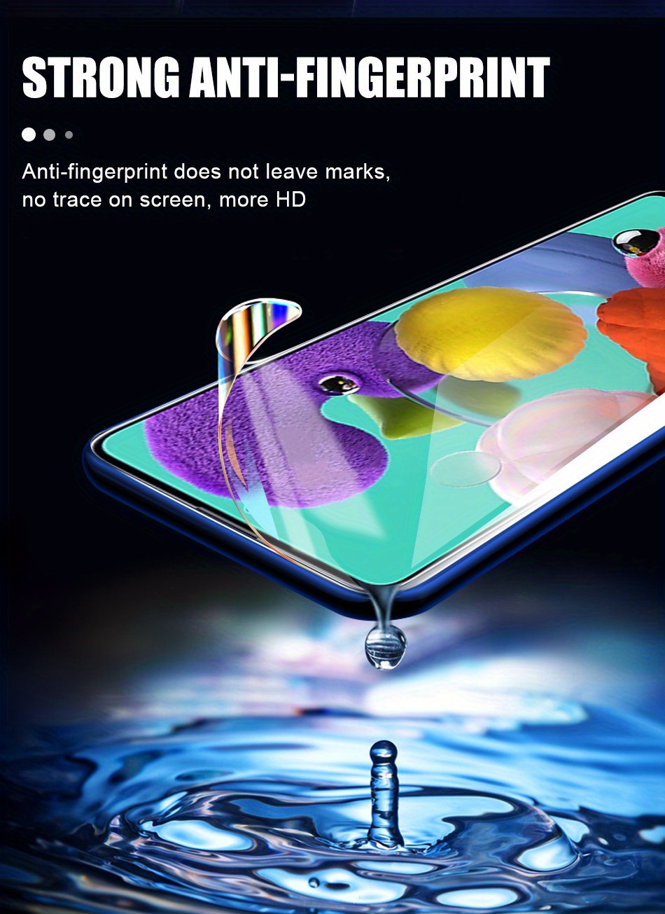 2pcs Full Screen Hydrogel Film for Samsung for galaxy A Series - Anti-Scratch, Anti-Fingerprint, Ultra Thin, High Sensitivity, HD View, Fingerprint Unlock Support, Glossy Finish, Full Coverage Protection, Fingerprint Resistant Screen Protector | Vibrant Design | Ultra Thin Film, Screen Protectors for Smartphones