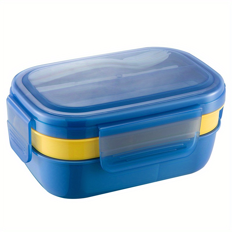 Leakproof Three-tier Bento Box With Cutlery - Perfect For Students