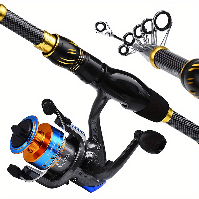 Telescopic Fishing Rod & Reel Combo 2.4m Carbon Fibre in Carry