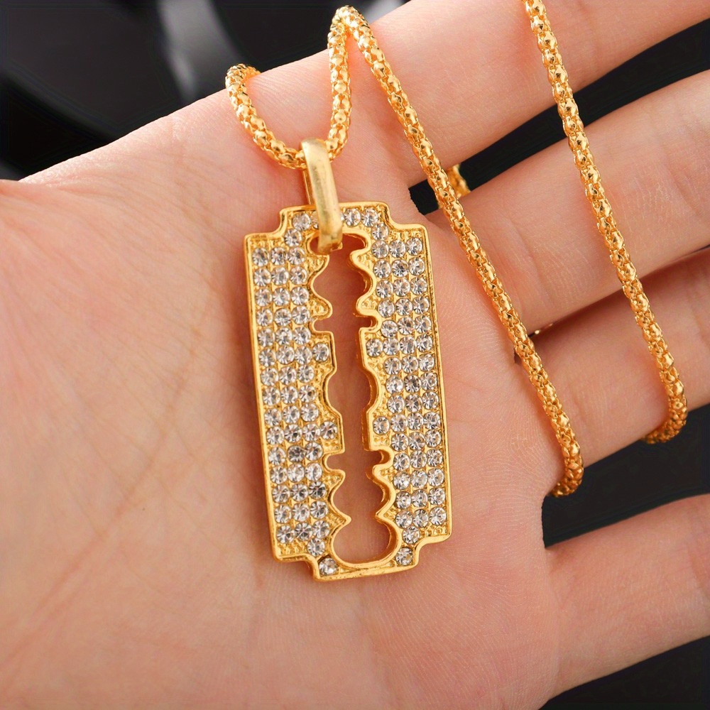 Fashion Jewelry Double Edge Razor Blades Pendant for Men Necklace