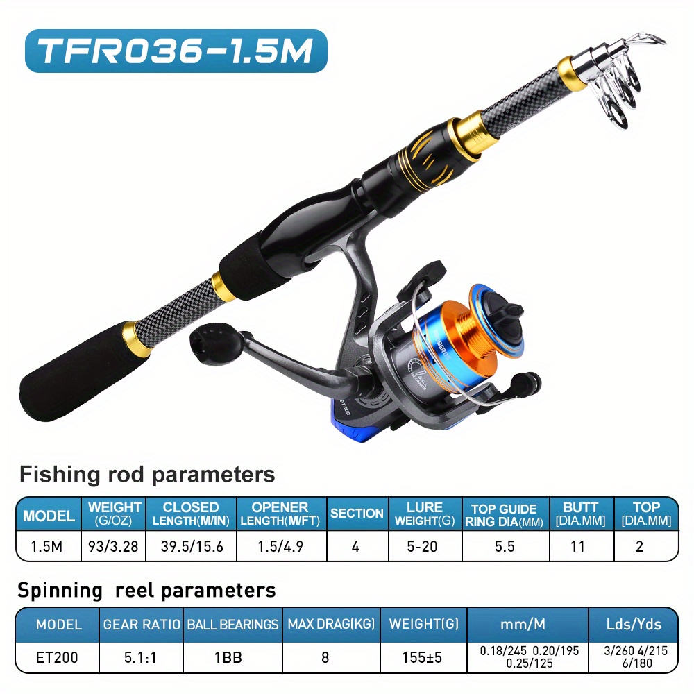 Proberos Compact Lightweight Telescopic Fishing Rod Multi - Temu Mexico