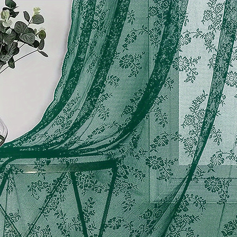 1 panel green sheer curtian suitable for living room bedroom kitchen bathroom home decor room decor details 4