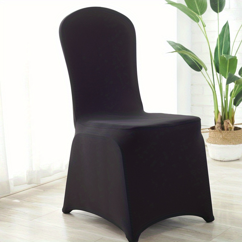 Black Stretch Spandex Chair Covers Wedding Universal - 10 pcs