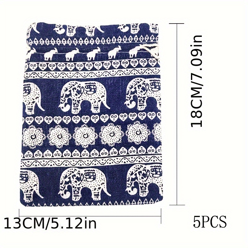 Pochette in cotone, Cotton Pouch - Elephant