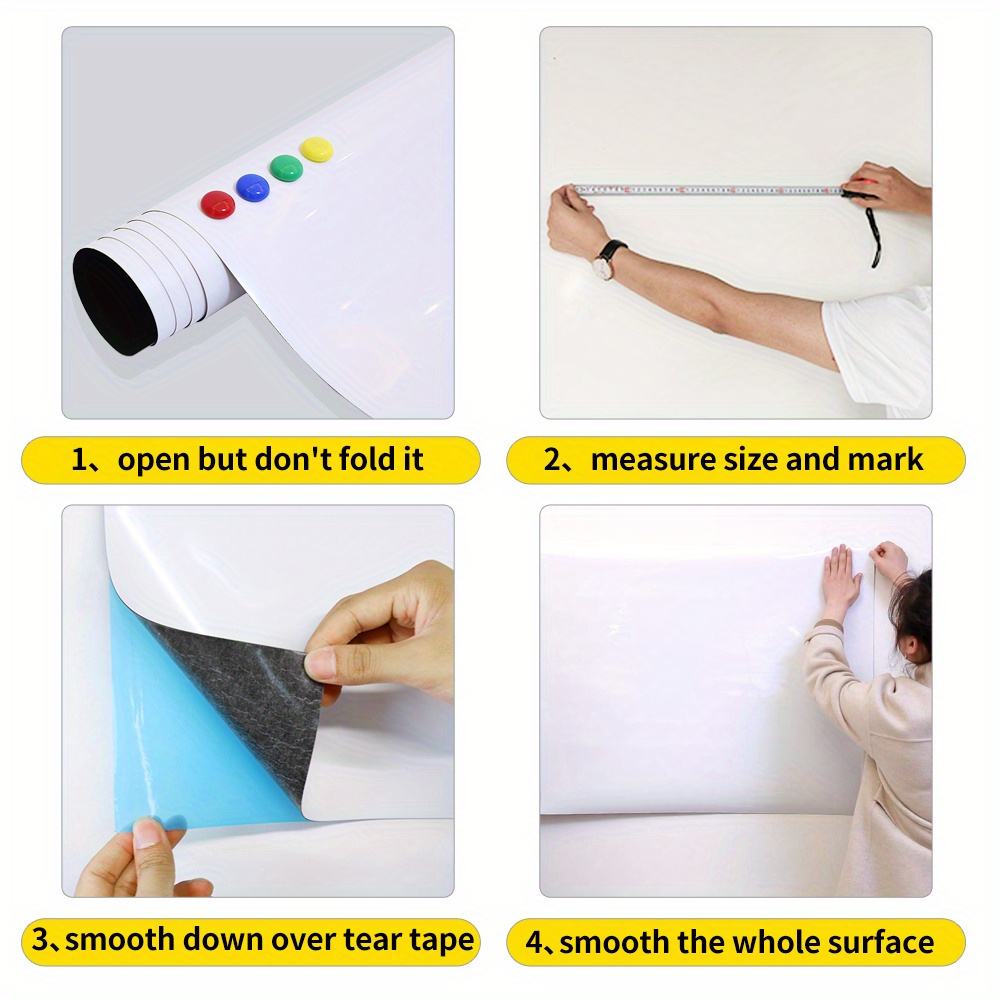  HAMIGAR Magnetic Whiteboard Contact Paper 17.5 X 39.4 White  Board Sticker for Wall, Whiteboard Stick on Wall Peel and Stick Wallpaper  Magnetic Whiteboard for Wall Dry Erase Board Adhesive Poster 