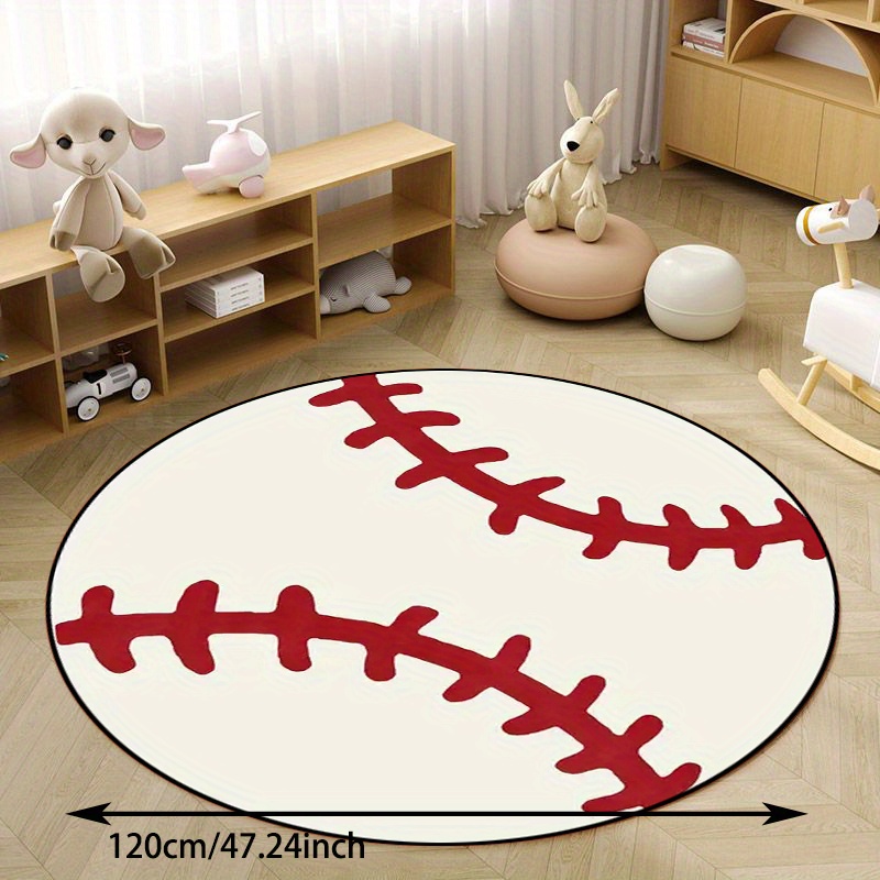 Soft Round Baseball Pattern Playmat Children's Bedroom Climbing Mat