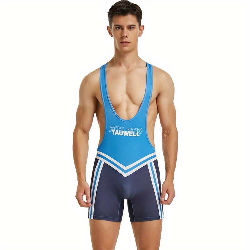 Combinaison Boxe Une Pièce Homme – Fitness, Running, Lutte, Haltérophilie – Coupe Moulante En Polycoton