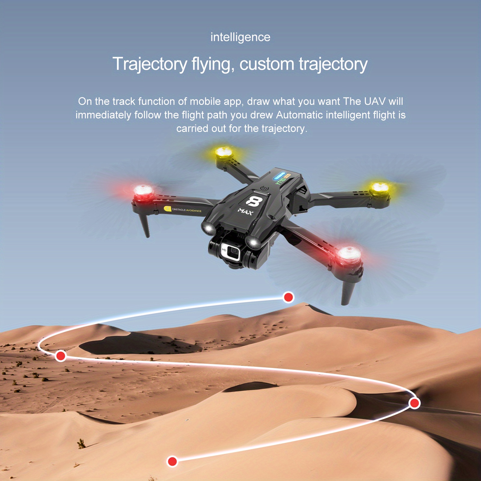 yt163 drone with hd dual electric adjustment camera colorful breathing lamp optical flow 360 obstacle avoidance rc aircraft uav toys gift for kids and adults details 15