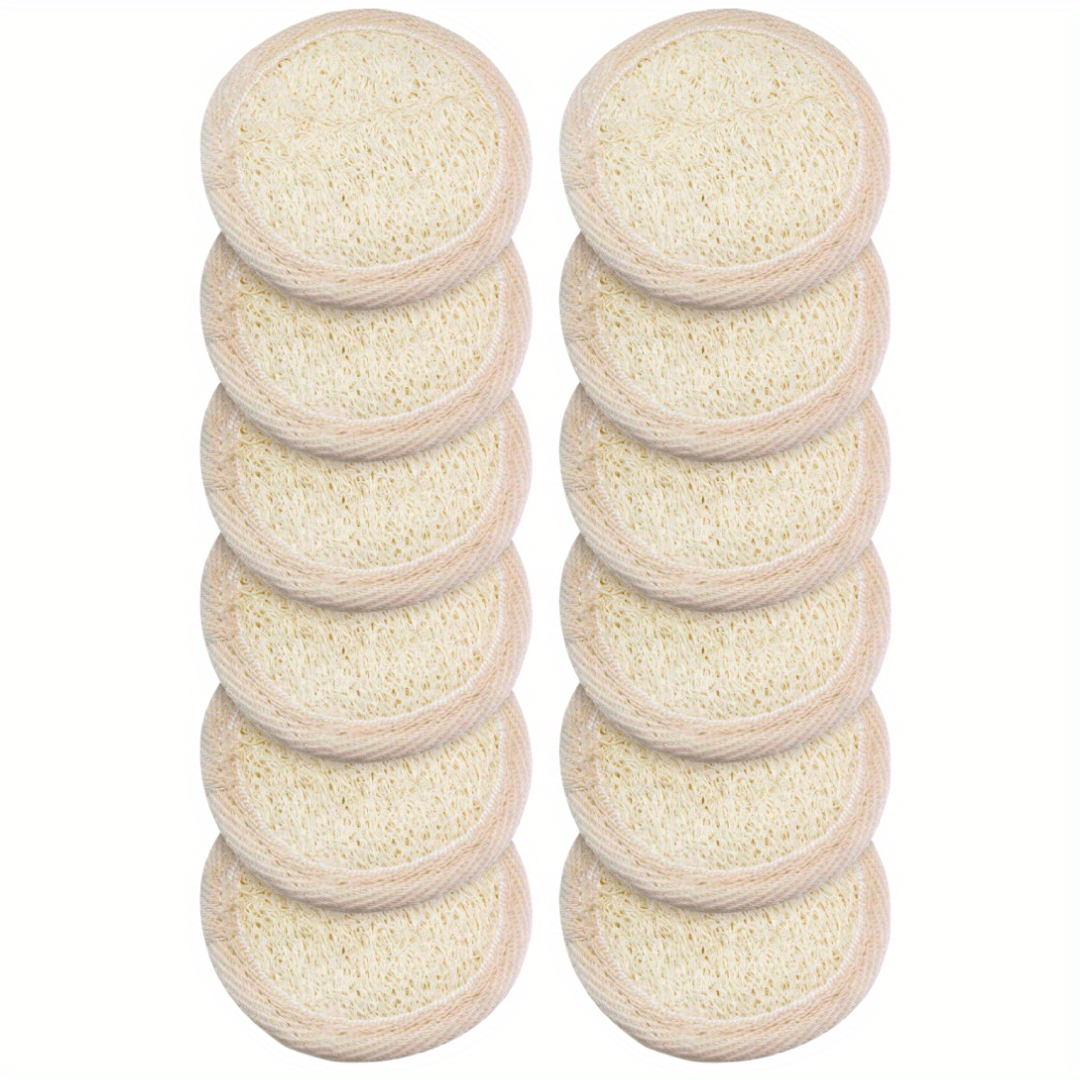 12Pcs Exfoliating Loofah Face Brush Cleanser & Massager Mini Round Bath Sponge