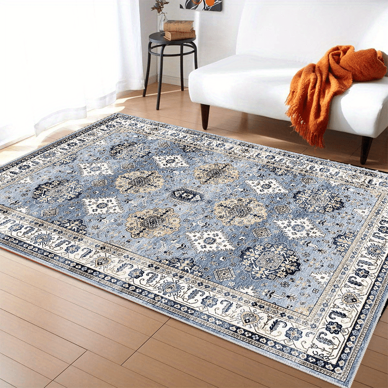 Washable Area Rug, Boho Persian Rug Stain & Water Resistant