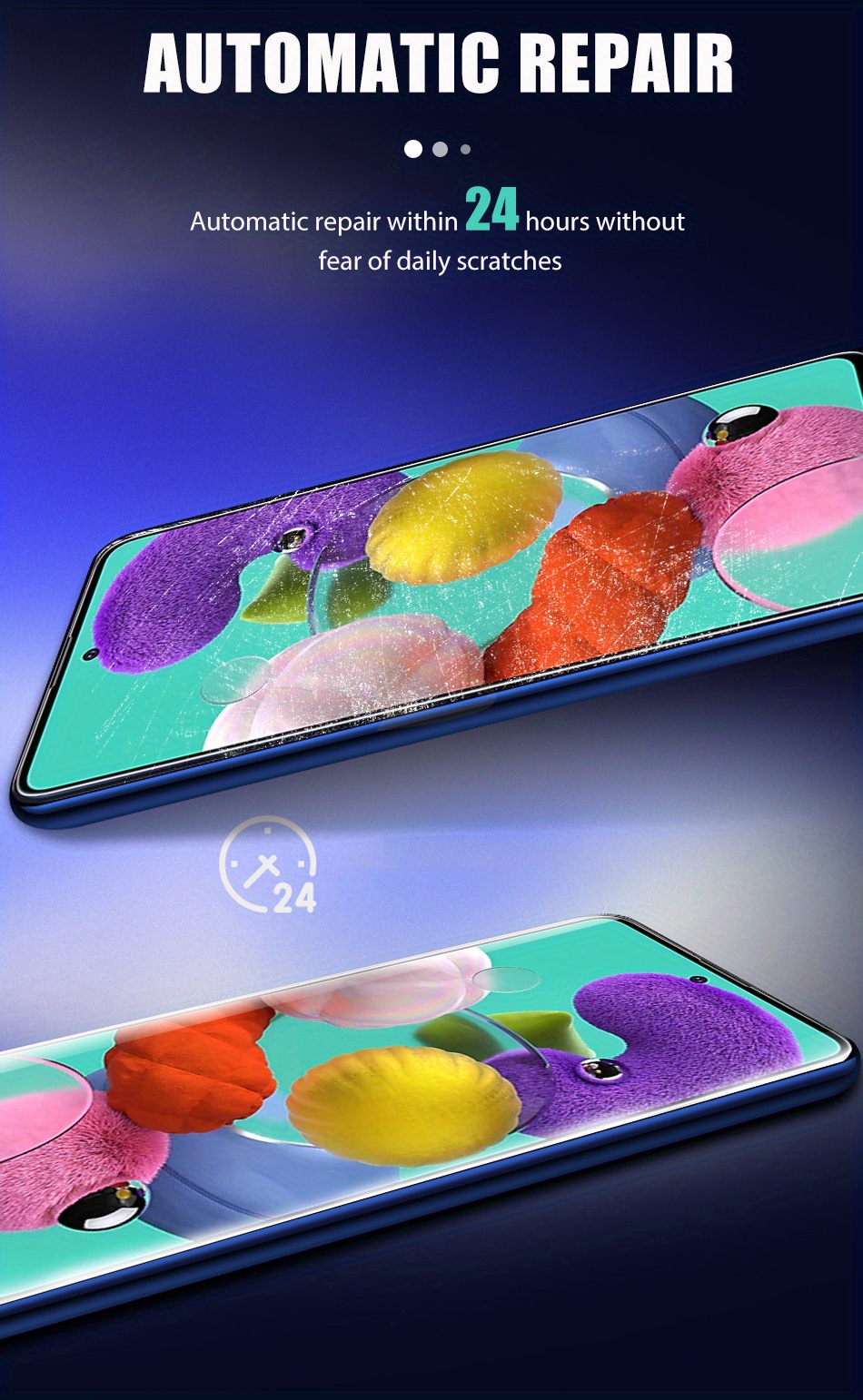 2pcs Full Screen Hydrogel Film for Samsung for galaxy A Series - Anti-Scratch, Anti-Fingerprint, Ultra Thin, High Sensitivity, HD View, Fingerprint Unlock Support, Glossy Finish, Full Coverage Protection, Fingerprint Resistant Screen Protector | Vibrant Design | Ultra Thin Film, Screen Protectors for Smartphones