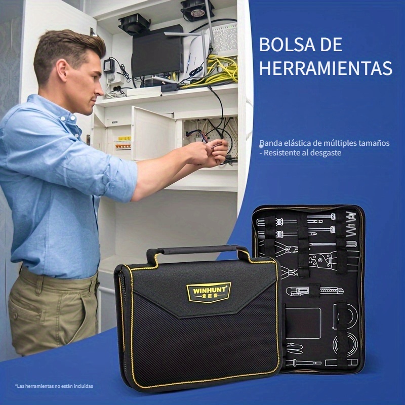 Winhunt Bolsa Herramientas Electricista Lona Resistente - Temu