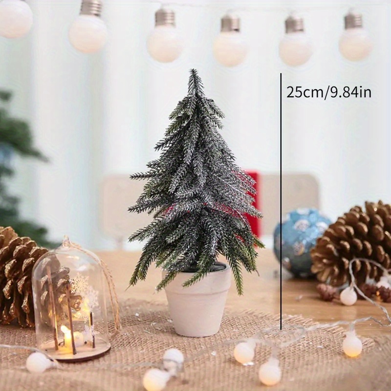 1pc Albero Natale Artificiale, Albero Natale Pino Artificiale In Plastica  Neve, Mini Albero Natale Tavolo Decorazioni Natalizie Casa Decorazione  Natalizia Interni Esterni, Protezione 'acquirente 90 Giorni