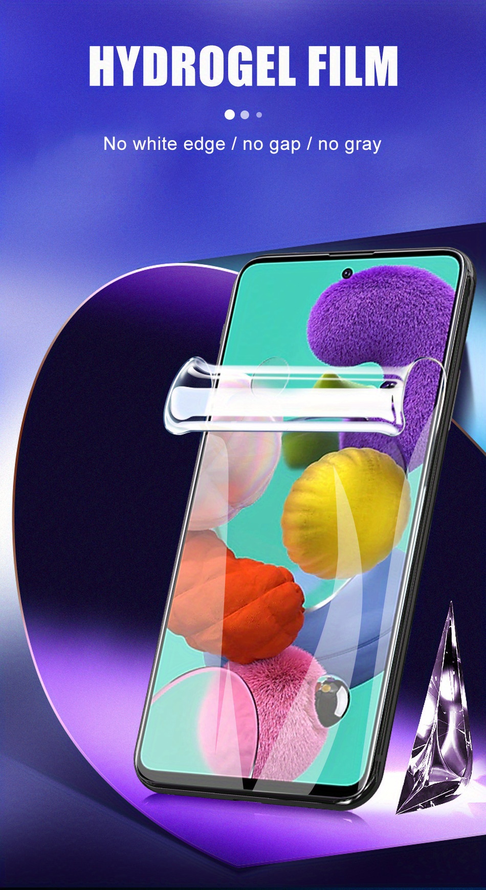 2pcs Full Screen Hydrogel Film for Samsung for galaxy A Series - Anti-Scratch, Anti-Fingerprint, Ultra Thin, High Sensitivity, HD View, Fingerprint Unlock Support, Glossy Finish, Full Coverage Protection, Fingerprint Resistant Screen Protector | Vibrant Design | Ultra Thin Film, Screen Protectors for Smartphones
