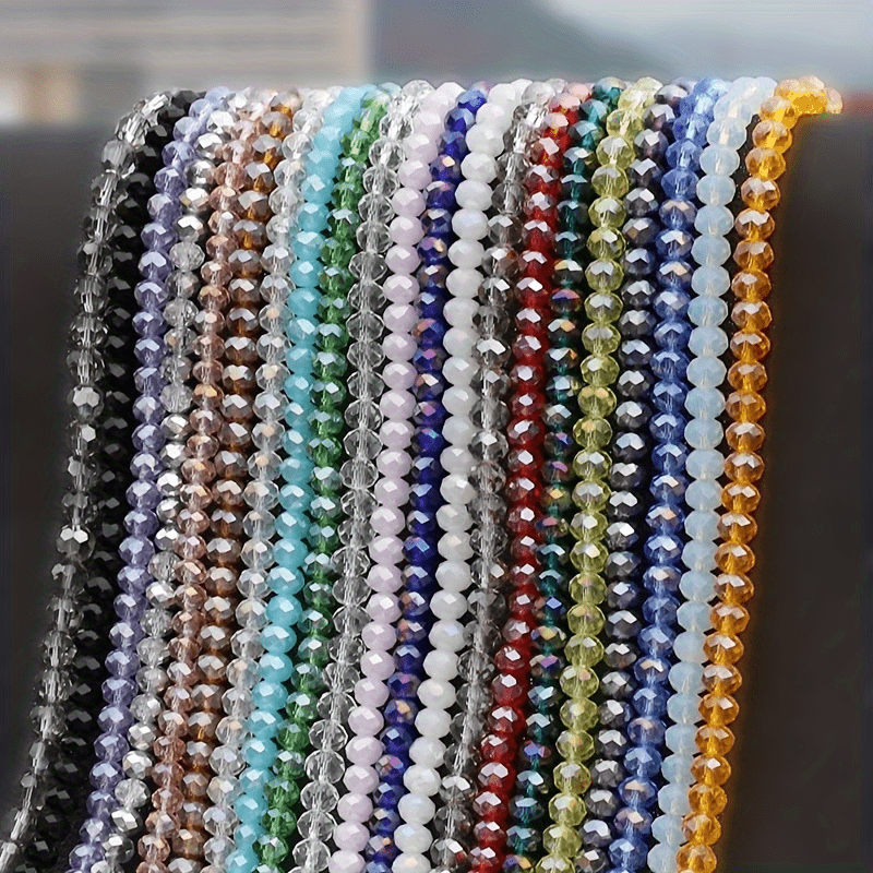 Faceted Flat Glass Loose Beads Diy Bracelet Necklace Jewelry - Temu