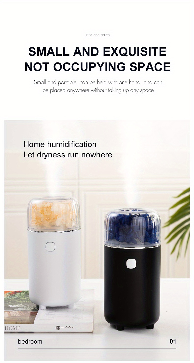 1pc mini air humidifier cool mist humidifier with colorful led light for home office bedroom living room school and dorm home decor room decor details 8
