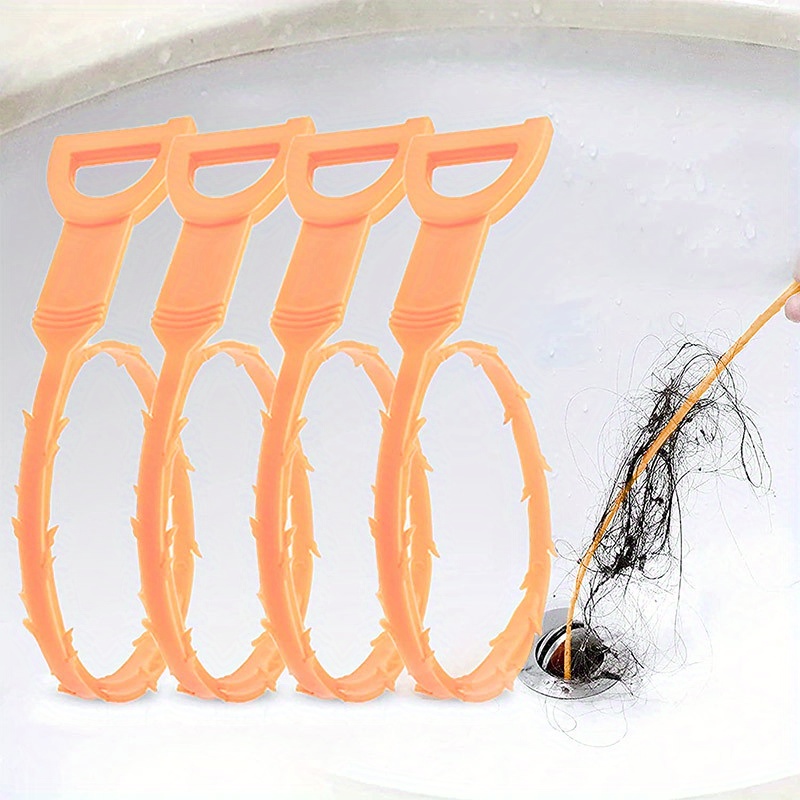 6Pcs Hair Drain Cleaner Tool-25 Inch Snake Drain Clog Remover Tool