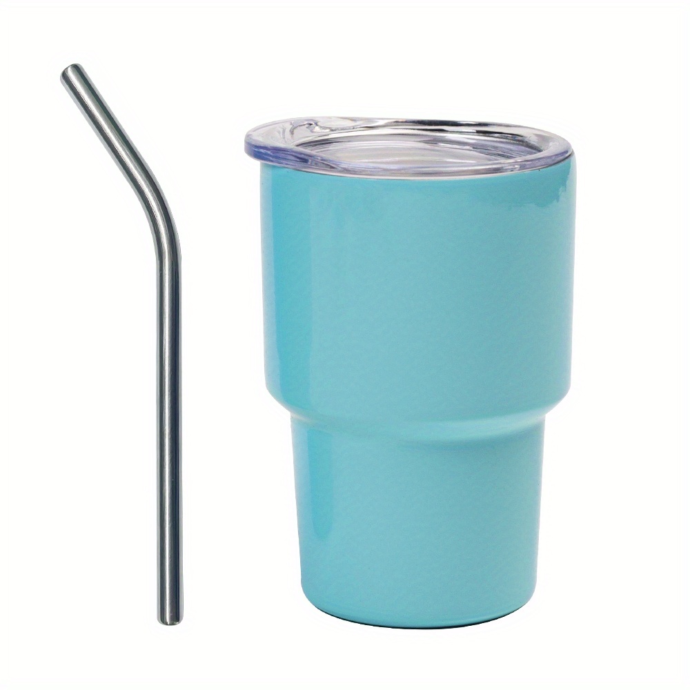 Plain Stainless Steel Tumbler with Straw