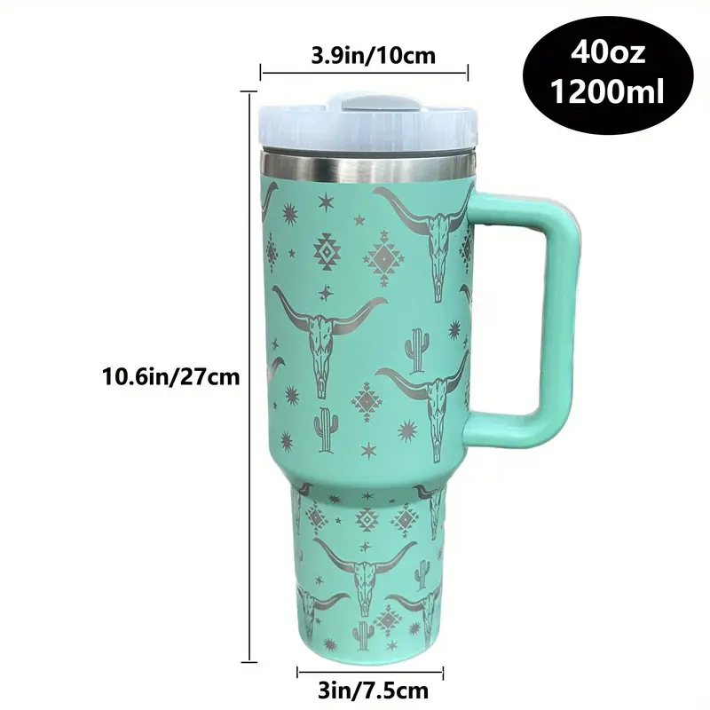 portable drinking cups-1pc 40oz car cup goat star tumbler with lid and straw 40oz stainless steel thermal water bottle with handle portable drinking cups for car home office summer drinkware travel accessories birthday gifts back to school supplies details 8