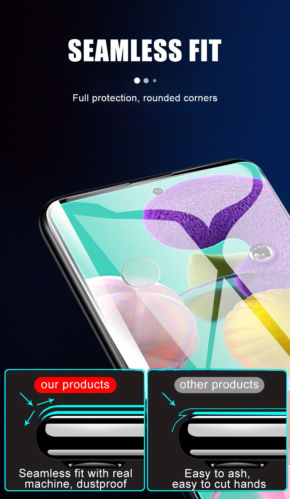 2pcs Full Screen Hydrogel Film for Samsung for galaxy A Series - Anti-Scratch, Anti-Fingerprint, Ultra Thin, High Sensitivity, HD View, Fingerprint Unlock Support, Glossy Finish, Full Coverage Protection, Fingerprint Resistant Screen Protector | Vibrant Design | Ultra Thin Film, Screen Protectors for Smartphones
