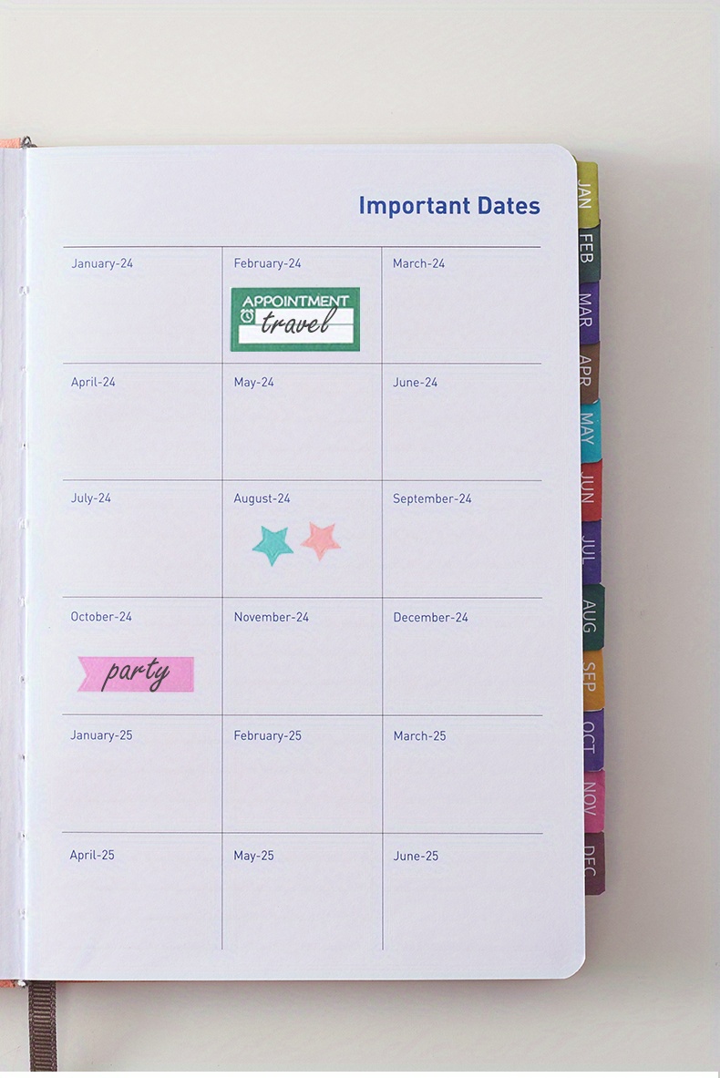 Planner Monthly Tabs 18 Month Peel Stick Tabs Notebooks - Temu