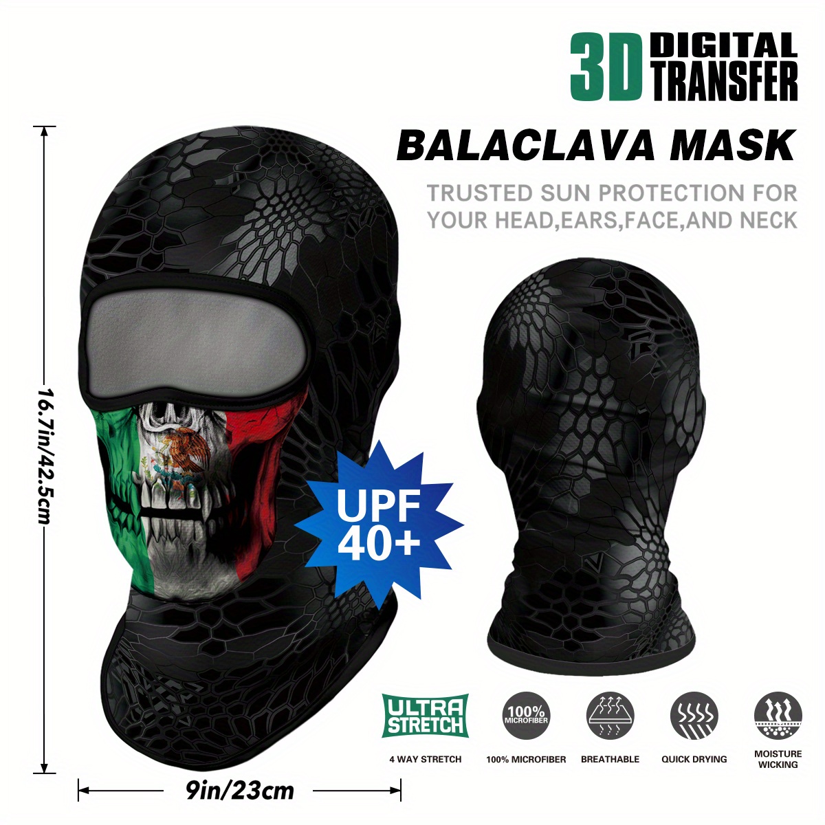 Ghost Skull Face Pattern Breathable Windproof Anti uv - Temu