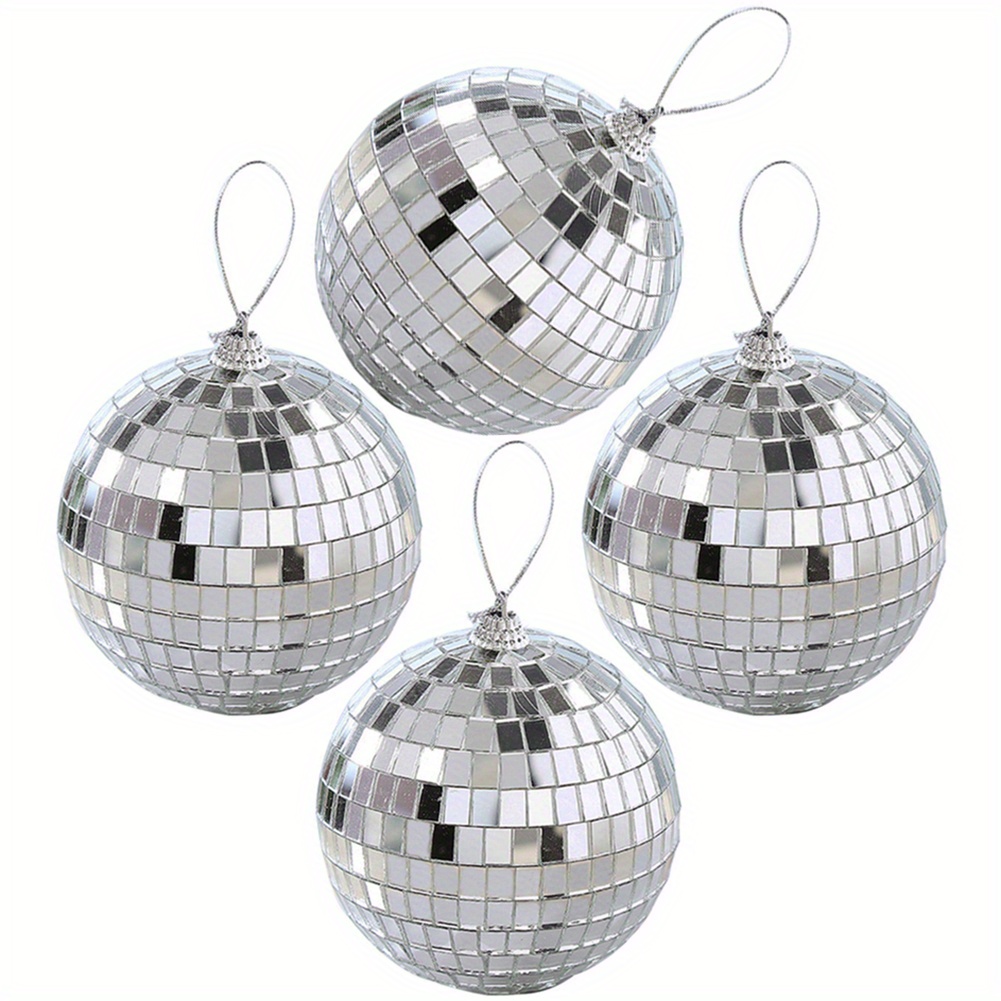 8 pièces Miroir Disco Boules Argent Suspendu Disco Lumière Miroir Boule