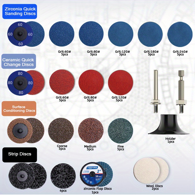 Sanding Discs Set Grinding Disc Kit Disc Pad Holder Surface Temu