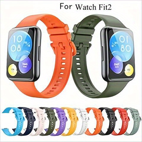 Silicone Band For Huawei Watch Fit 2 Strap Smartwatch Accessorie  Replacement Wrist Bracelet Correa Huawei Watch Fit Strap-army Green 01