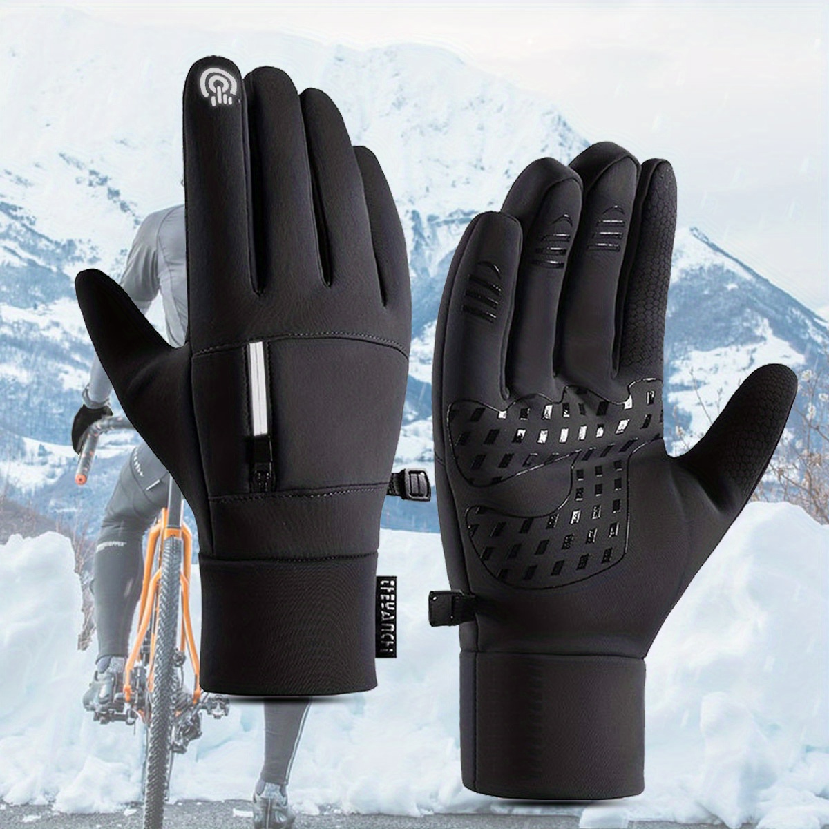 1 paire Gants Pour Homme Complet Doigt Sport Imprimé Résistant au froid  Coupe-Vent Ski , Alpinisme , Cyclisme Anti-Dérapant Chaud, Mode en ligne