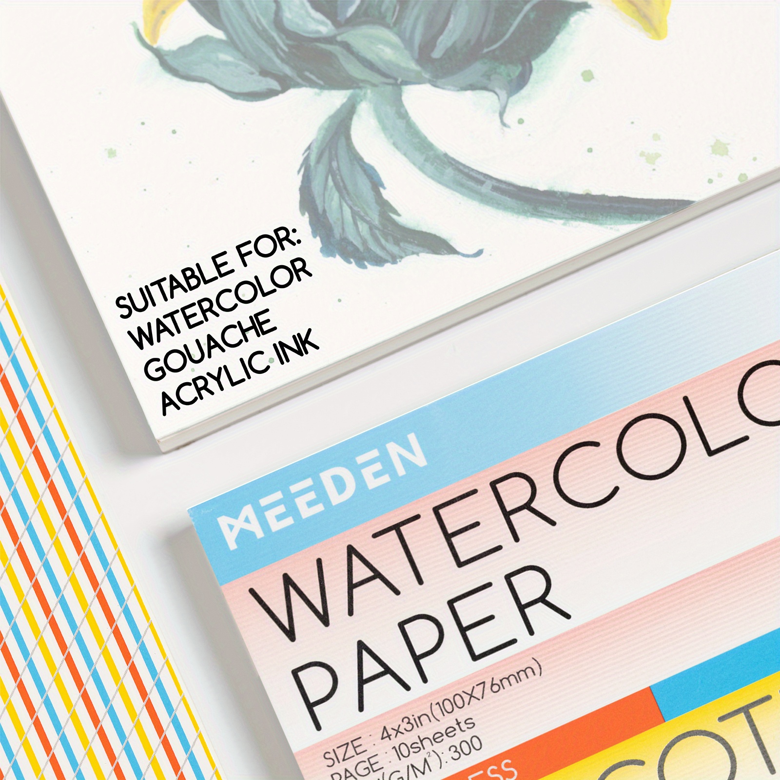 Spiral Bound Watercolor Paper Pad, Watercolor Sketchbooks for Watercolors,  Gouache, Acrylics, Pencils, Wet & Dry Media