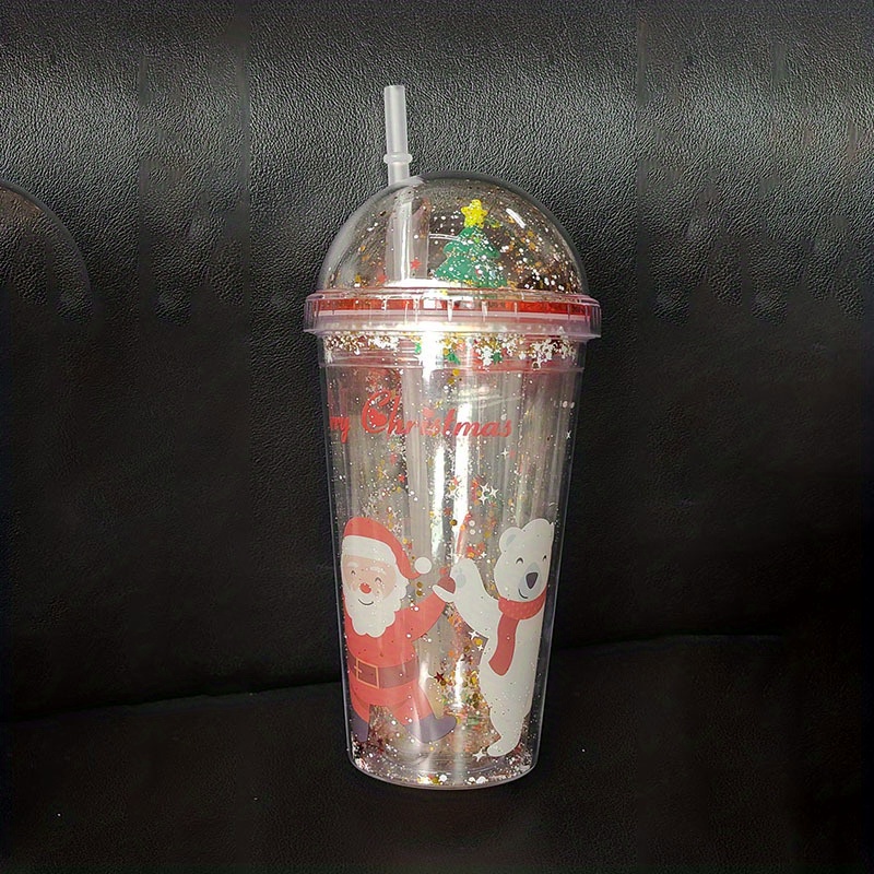 Christmas Welcome Cup Double layer Plastic Cup Water Cup - Temu