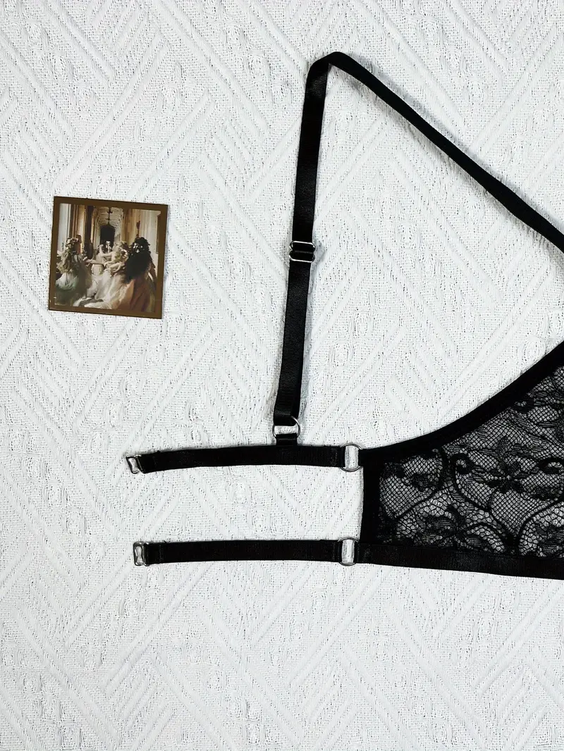 sultry floral lace lingerie set mesh plunge bra and high waist panties for sexy and comfortable underwear details 4