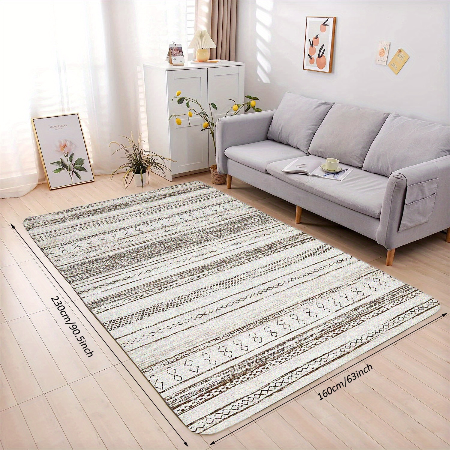 Area Rugs Soft Modern Rug Carpet Geometric Stripe Rug Non Slip Imitation  Cashmere Rug For Bedroom Living Room Floor Mat( Size,color :  80x120cm-pattern