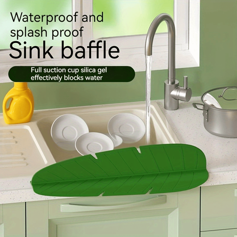 1pc Kitchen Sink Splash-proof Mat, Silicone Water Tap Suction Pad