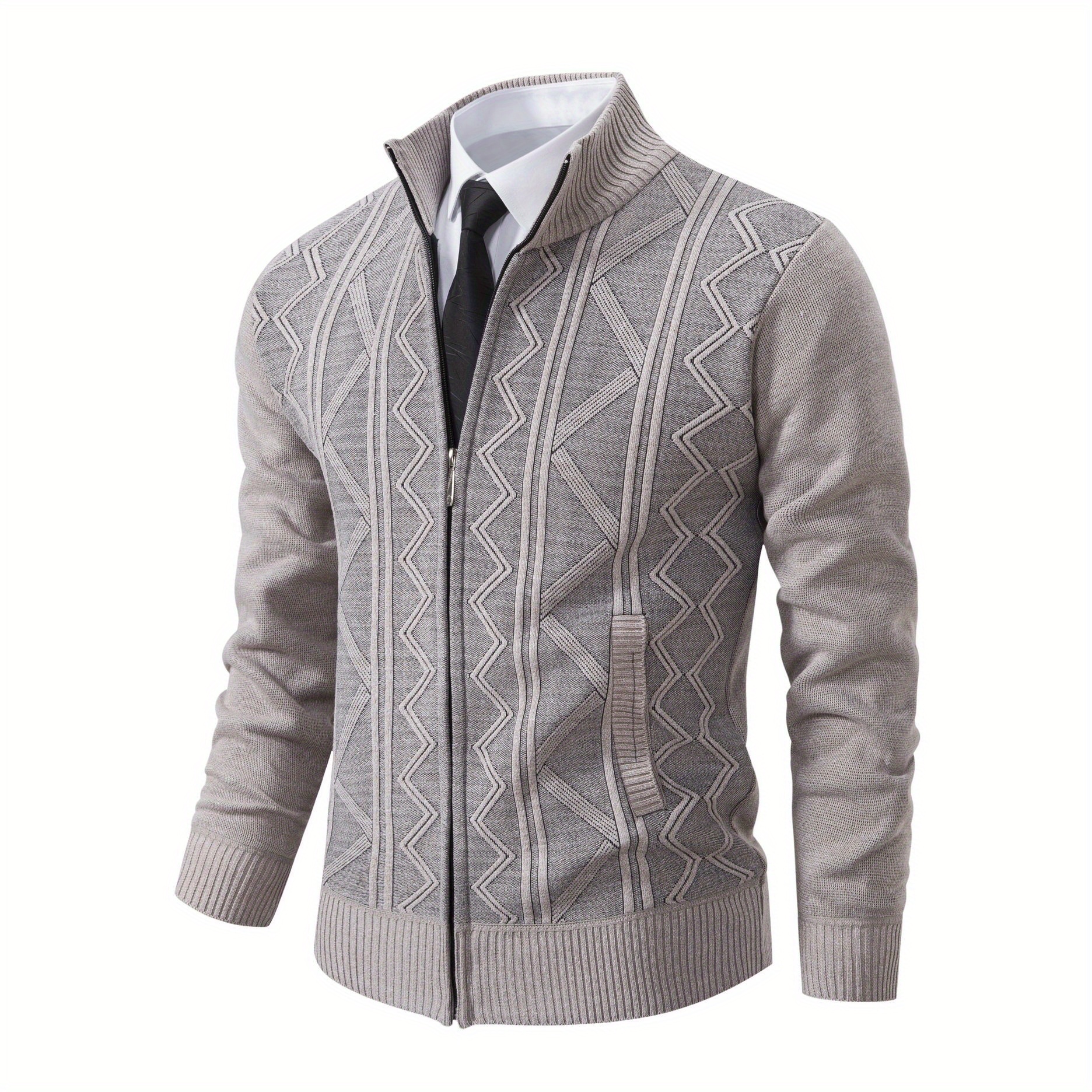 Stand collar sale cardigan