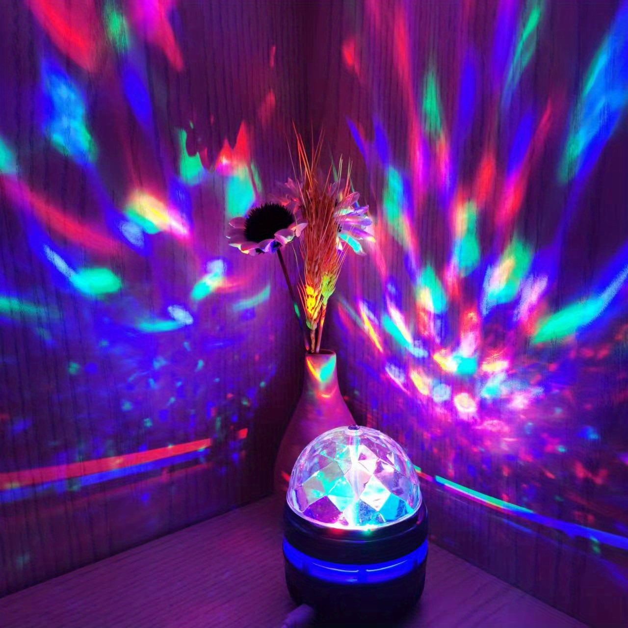 Colorful Rotating Crystal Lamp Usb Night Light Mini Ktv - Temu
