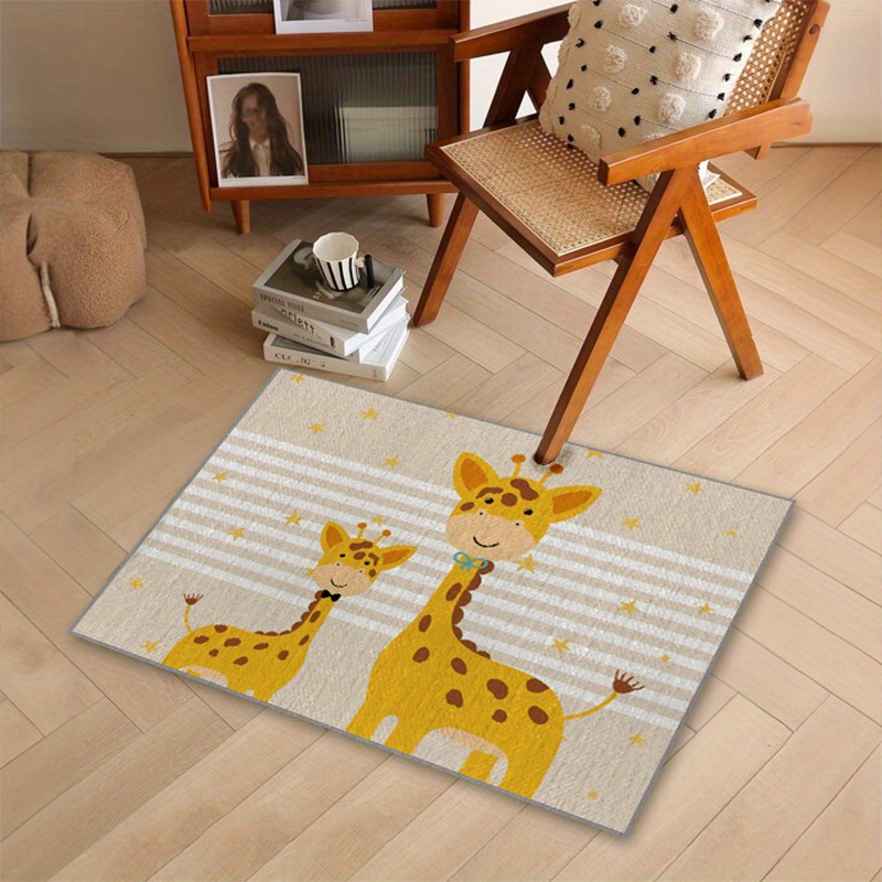 Fabric Giraffe Pattern Rug Small Animal Pattern Carpet Mat