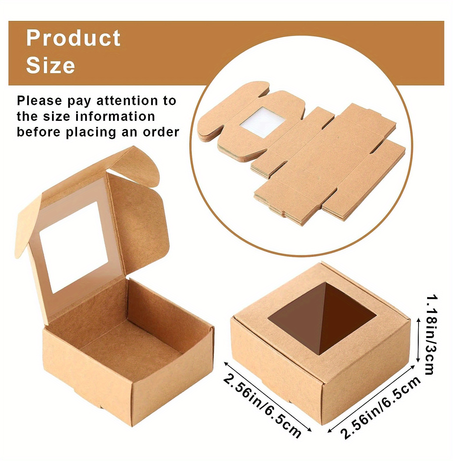 Mini Kraft Paper Box Window Soap Packaging Boxes Present Temu United