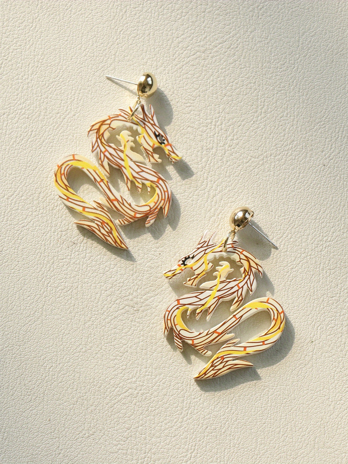 Exquisite Dragon Design Dangle Earrings Simple Goth Style Temu