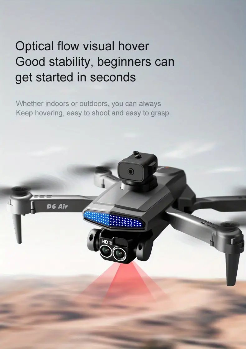 d6 air white rc drone with sd dual esc camera optical flow positioning 540 intelligent obstacle avoidance details 8