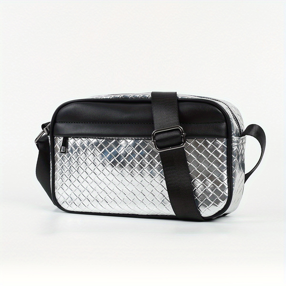 Men's New Plaid Shoulder Bag Trendy Fashion Checkerboard Messenger Bag  Student Small Bag - Temu