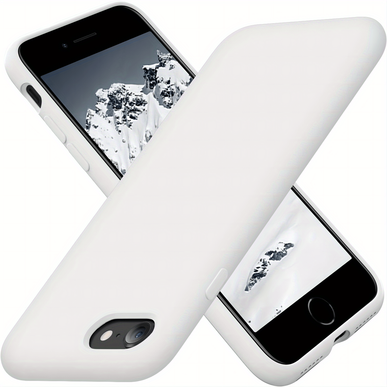 Surphy - Carcasa de silicona compatible con iPhone SE 2020, iPhone 8,  iPhone 7, funda de silicona líquida (con forro de microfibra) para iPhone  7